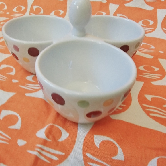 Pampered Chef Simple Additions 3 bowl condiment, candy, nuts holder. Polka dot! - Picture 2 of 8